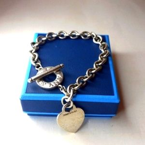 Tiffany & Company Heart Tag 925 Sterling Silver Bracelet